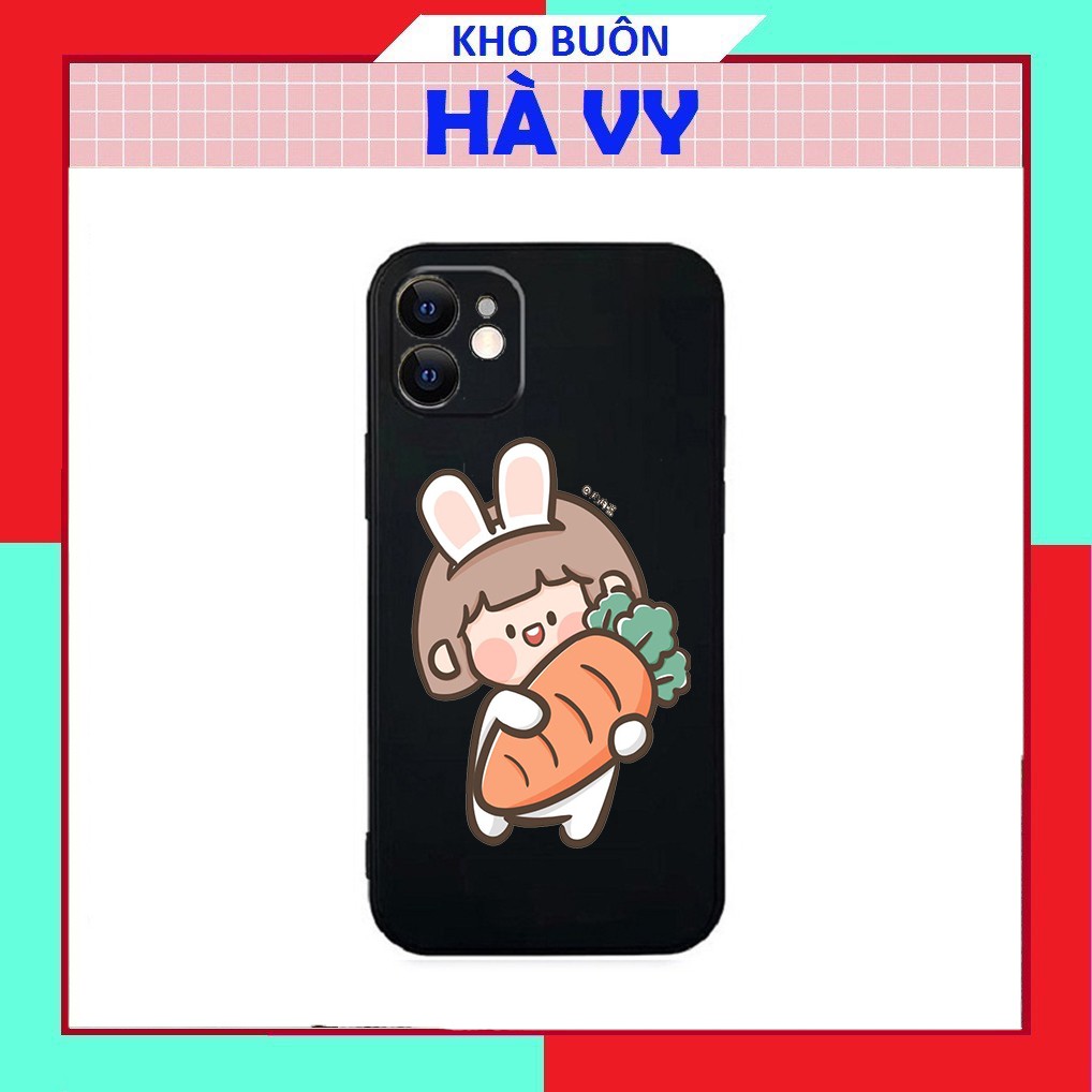 Ốp lưng iphone hình cô bé hồng cute cạnh vuông 5/5s/6/6plus/6s/6splus/7/7plus/8/8plus/x/xr/xs/11/12/pro/max/plus/promax