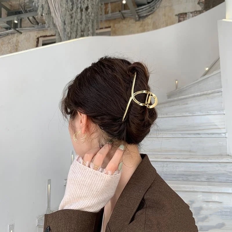 Kẹp Tóc Kim Loại Cỡ Lớn Kiểu Hàn Quốc Xinh Xắn Cho Nữ