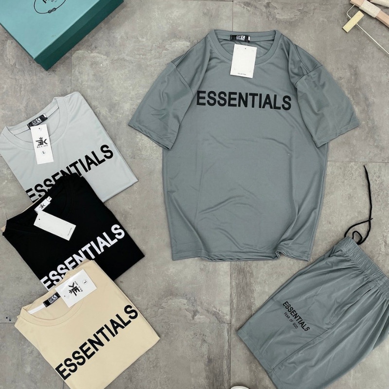 Bộ Thể Thao Nam - Bộ Quần Áo ESSENTIALS Cộc Tay Cao Cấp Phong Cách Hàn Quốc