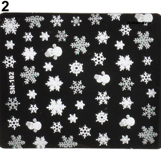 Hình dán trang trí móng tay họa tiết 3D chủ đề Giáng Sinh dễ thương