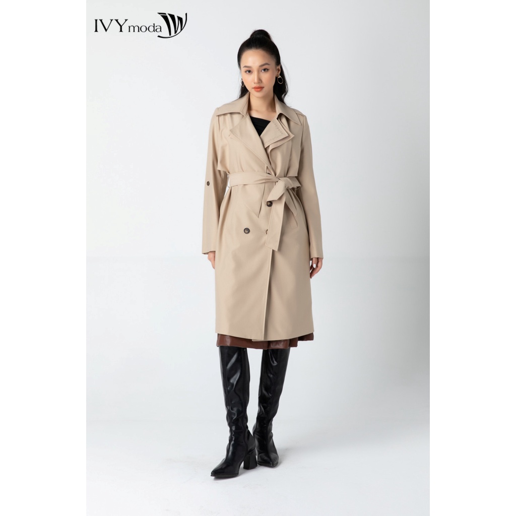 [NHẬP WABRTL5 GIẢM 10% TỐI ĐA 50K ĐH 250K ]Áo khoác Trench coat cổ thêu IVY moda MS 71B7404