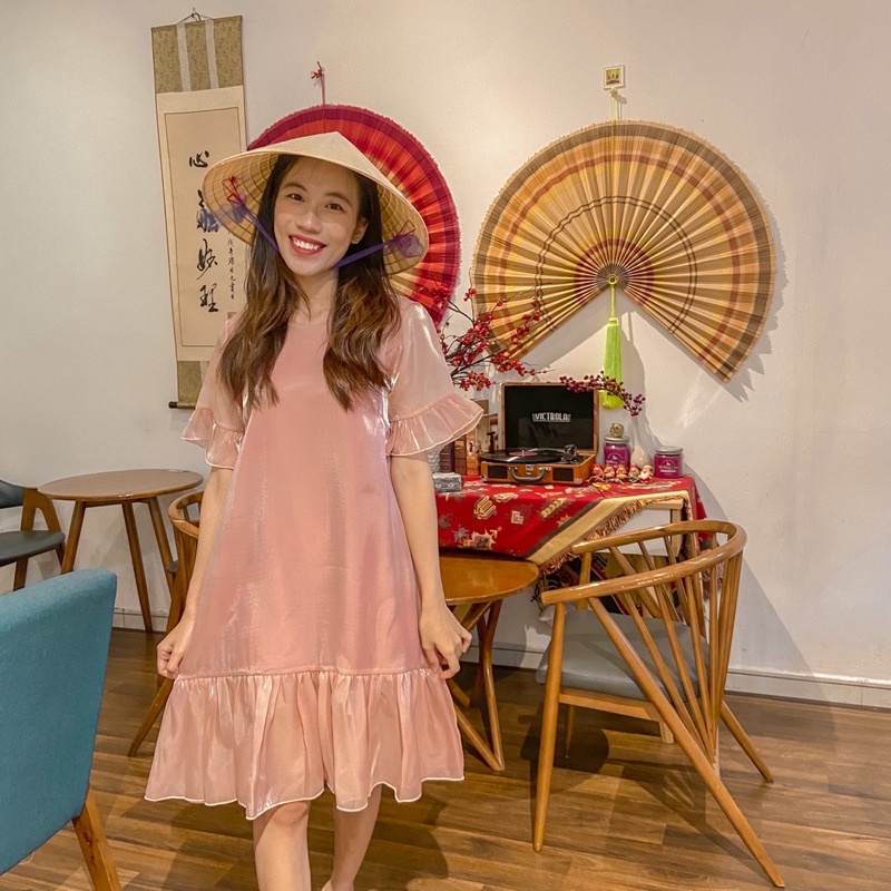 Đầm bigsize form xuông vải Organza cao cấp