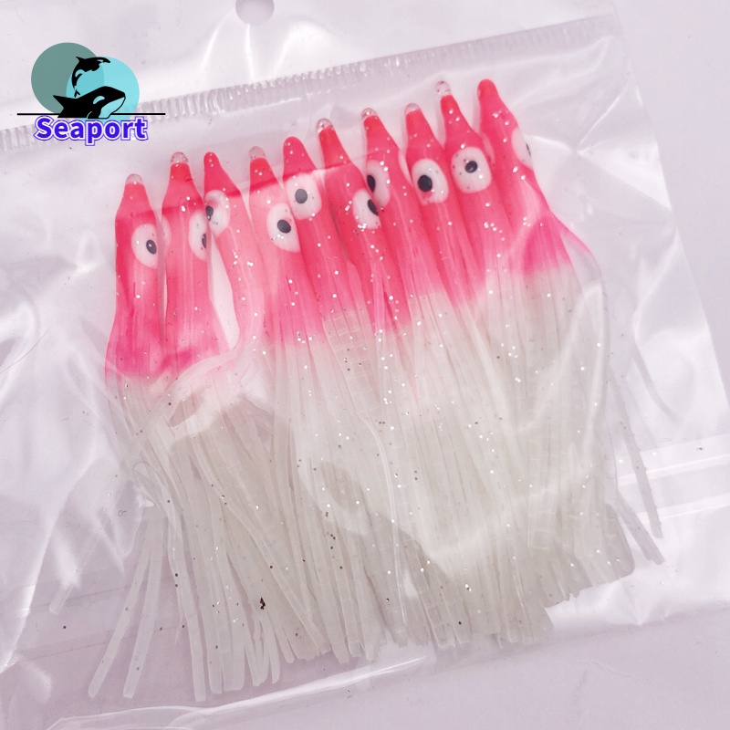 Set 10 Mồi Câu Cá Giả Hình Bạch Tuộc 7.5cm/2.9inch