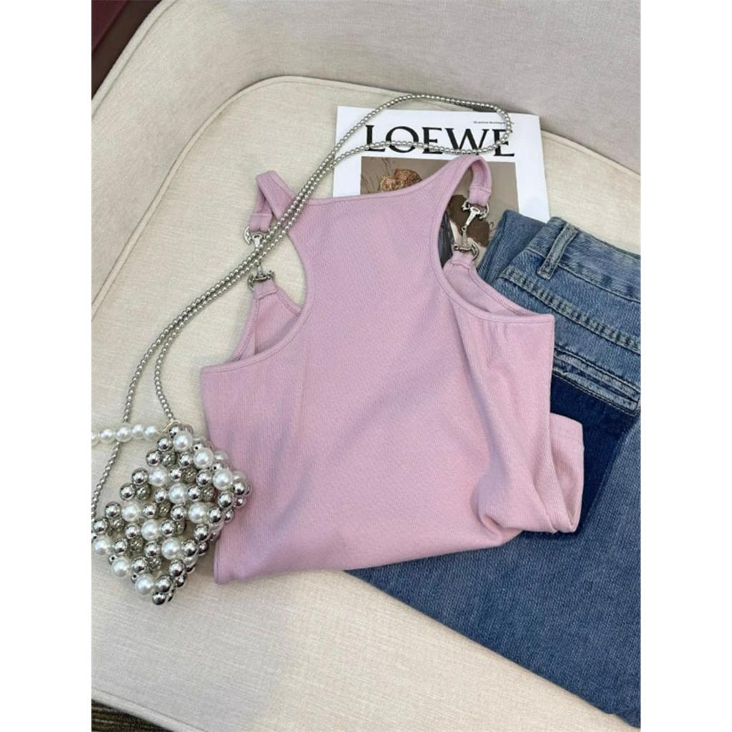 Áo Dệt Kim Hai Dây Ôm Dáng Thời Trang Mùa Hè Cho Nữ