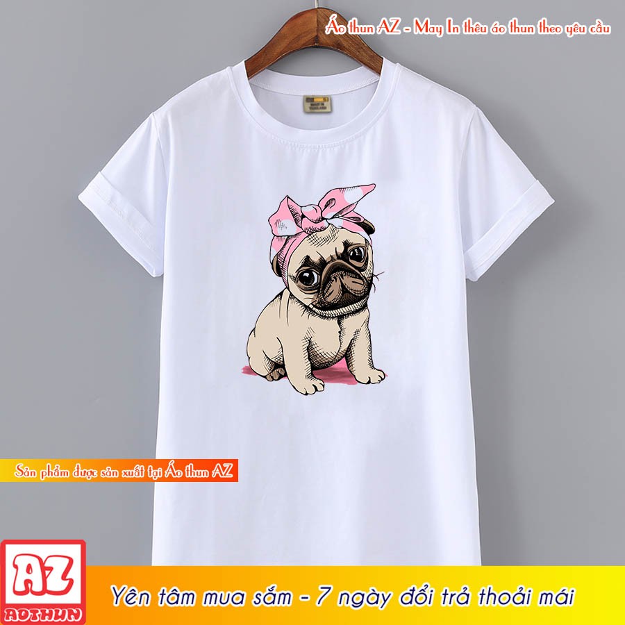 Áo thun Teen Nam Nữ in hình Chó Pug Dog - Form rộng BIGSIZE AZ M1624