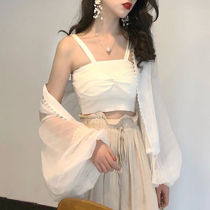 Áo Hai Dây Dáng Ôm Thời Trang Xinh Xắn Cho Nữ