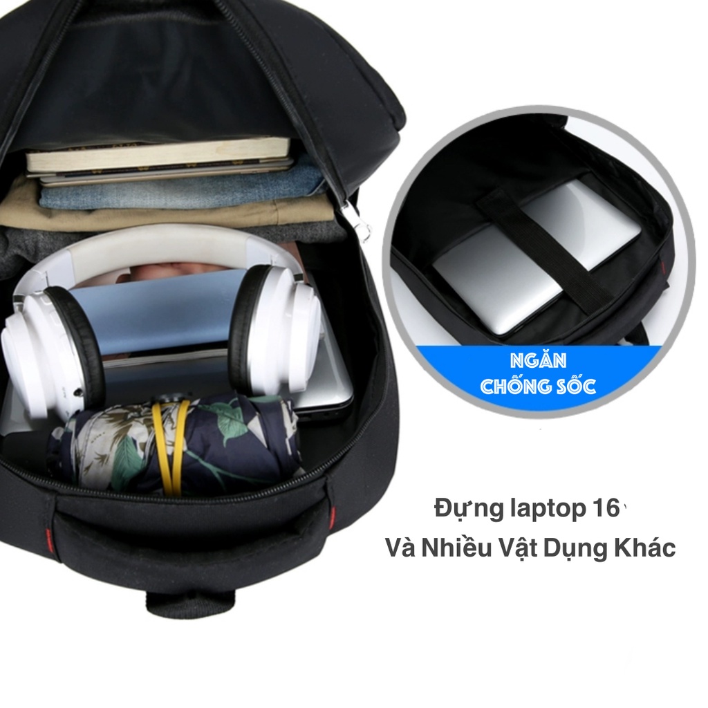Balo VENLICE Laptop Nam Nữ Cao Cấp Có Ngăn Chống Sốc Kèm Cổng USB Tiện Lợi Chống Nước Tiêu Chuẩn Đi Làm, Đi Chơi