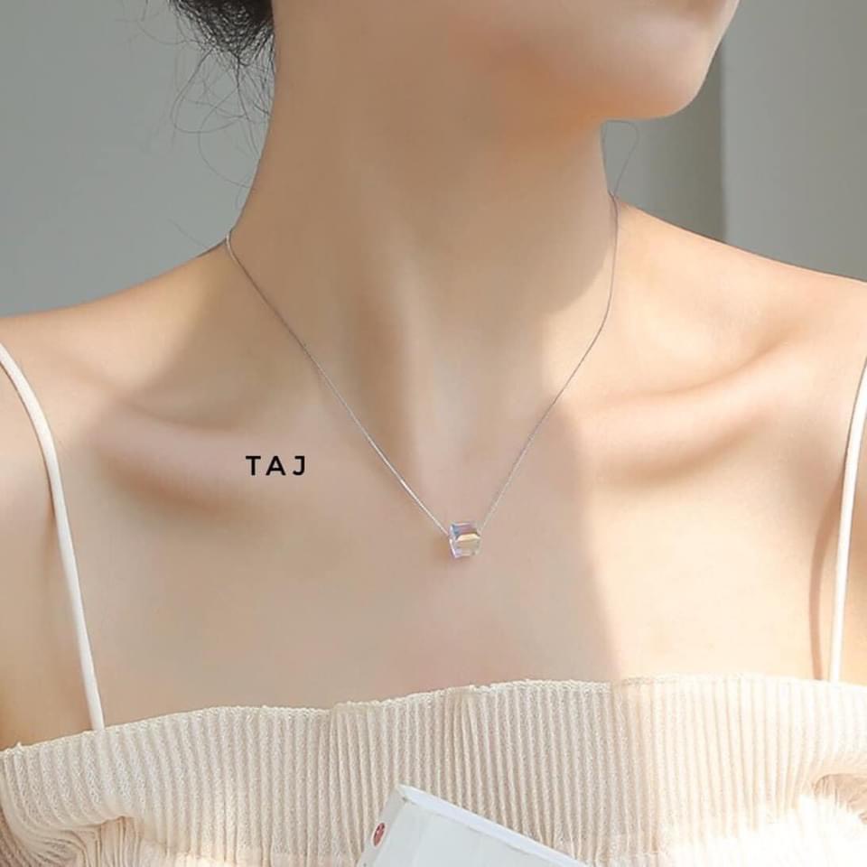 Dây chuyền nữ bạc thật mặt đá lập phương sáng đẹp - Kho sỉ bạc Nhất Linh