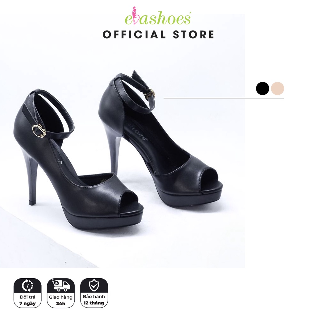 [Mã LT50 giảm 50k đơn 250k] Giày Cao Gót Đúp Đế Hở Mũi Da PU 12cm Evashoes - Eva491