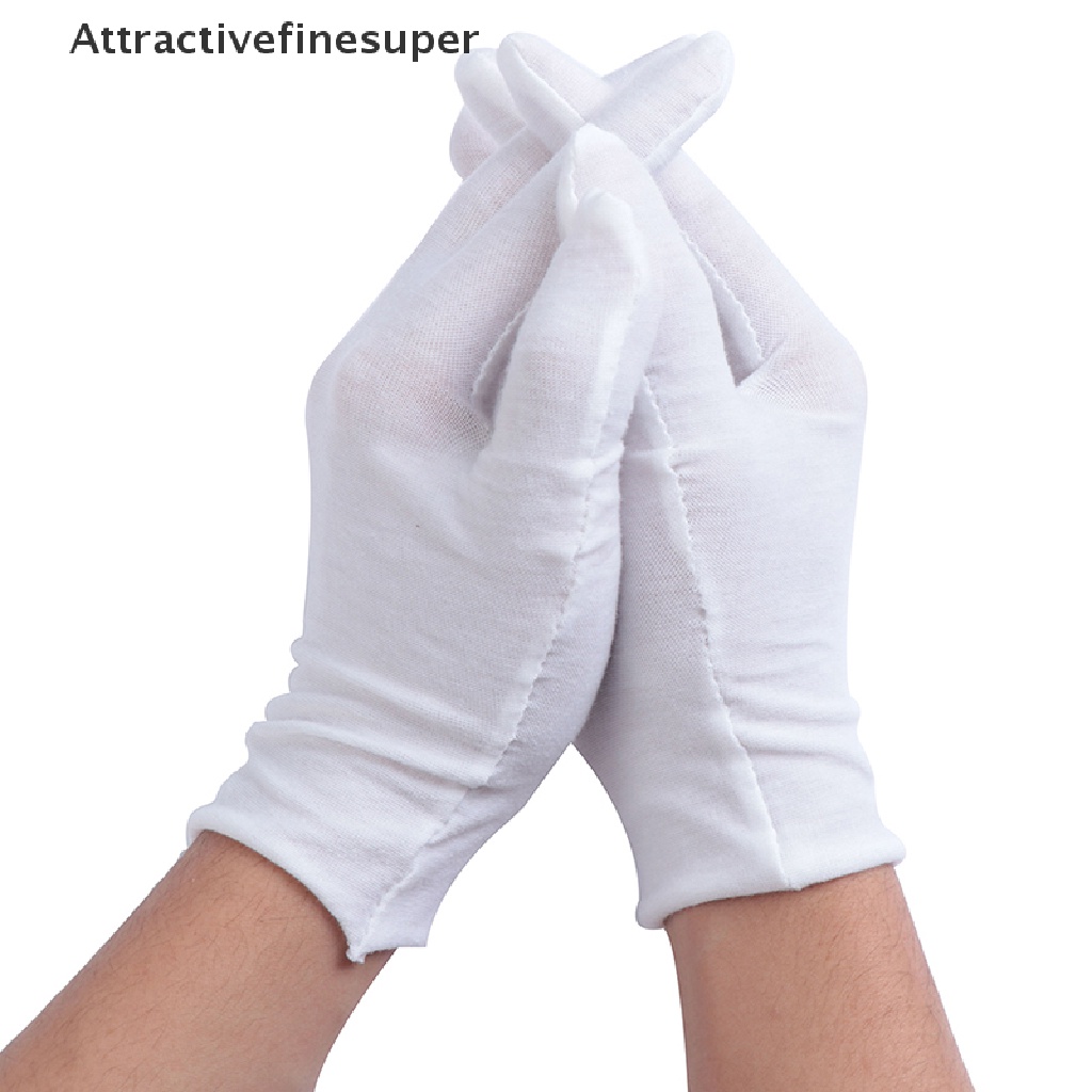 &lt; Afs &gt; Găng Tay cotton Màu Trắng Nhẹ Độ Co Giãn Cao Dùng Làm Trang Sức / Đồng Xu