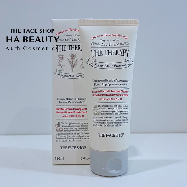 Sữa rửa mặt chống lão hóa The Face Shop The Therapy Essential Foaming Cleanser 150ml dưỡng cấp ẩm sạch sâu