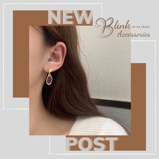 Khuyên tai baroque nâu mờ chuôi bạc Blink.accessories