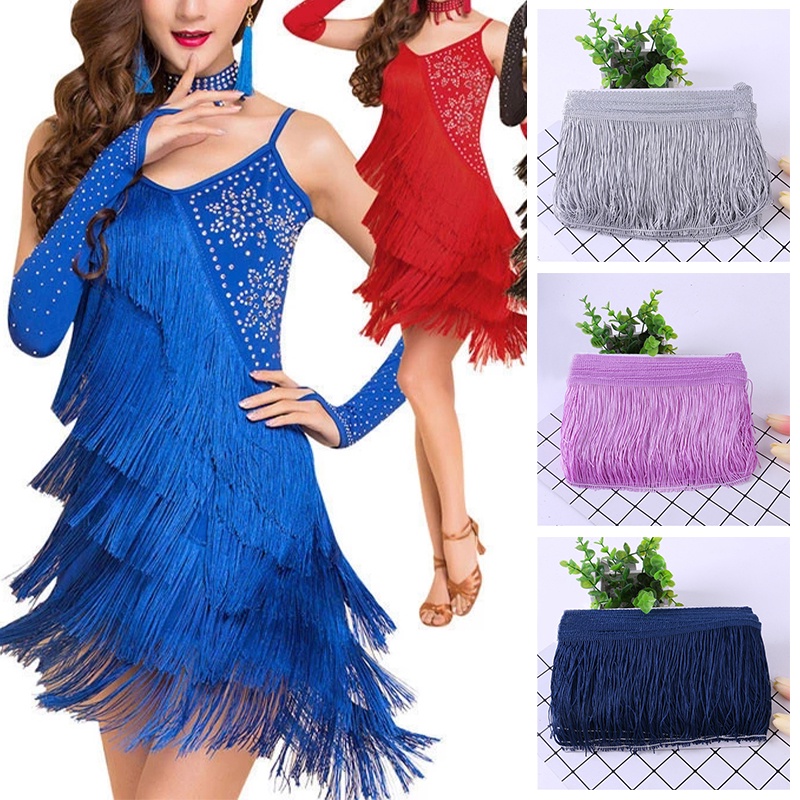 Dây Tua Rua 15cm 10Yards Dùng Làm Phụ Kiện Trang Trí Rèm Cửa/ Trang Phục Nhảy Latin DIY