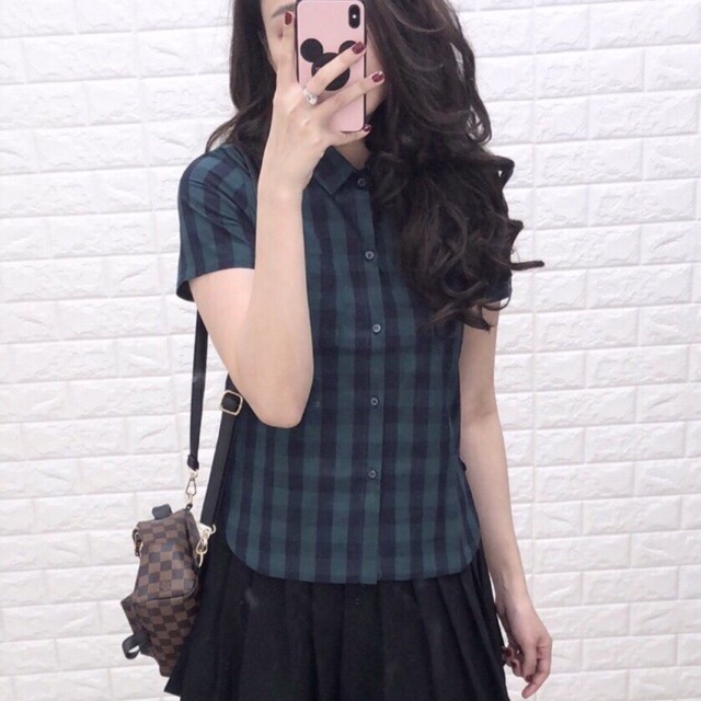 Sơ mi kẻ cộc tay