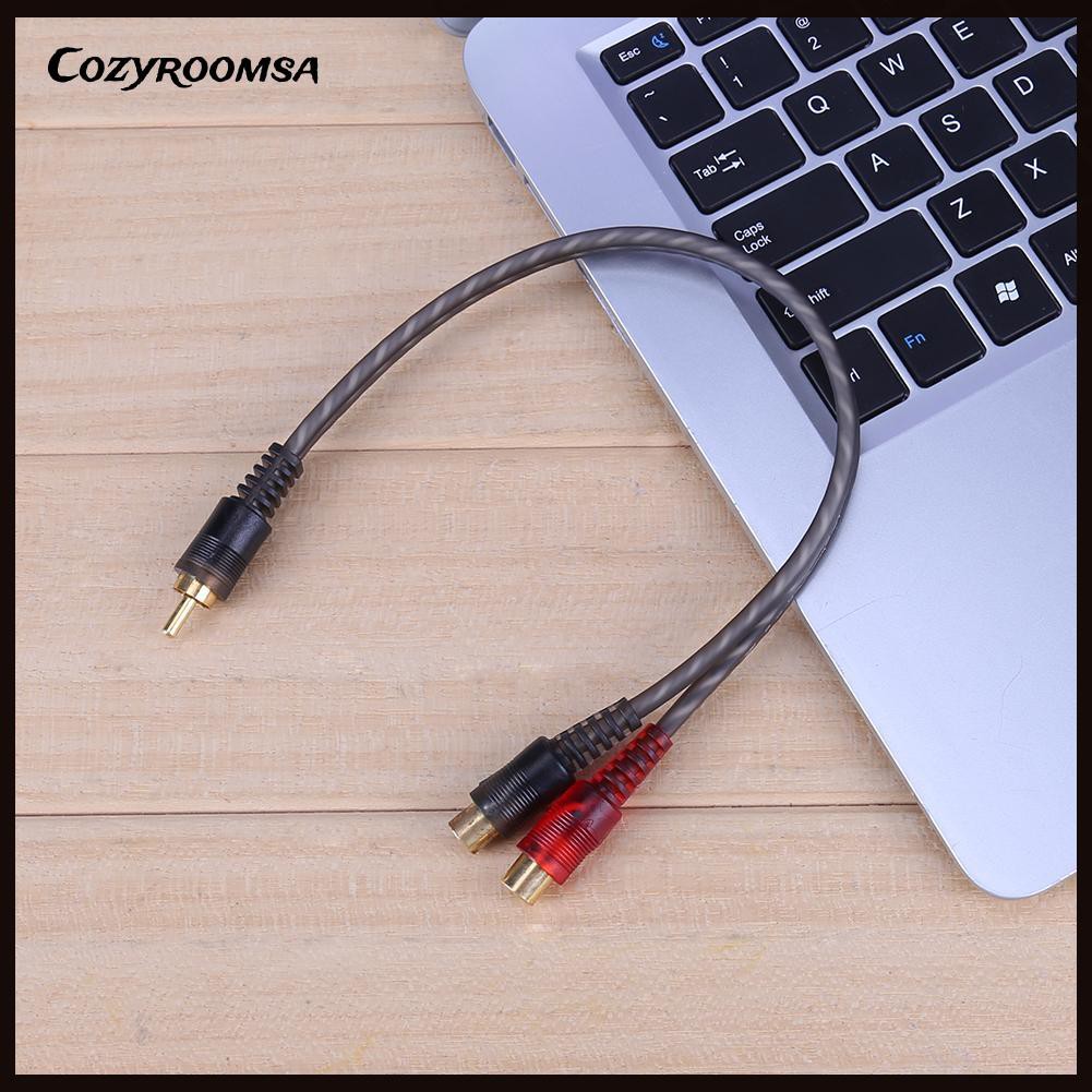 Cáp âm thanh chia 1 cổng cắm Rca sang 2 Rca 30cm chuyên dùng cho xe hơi