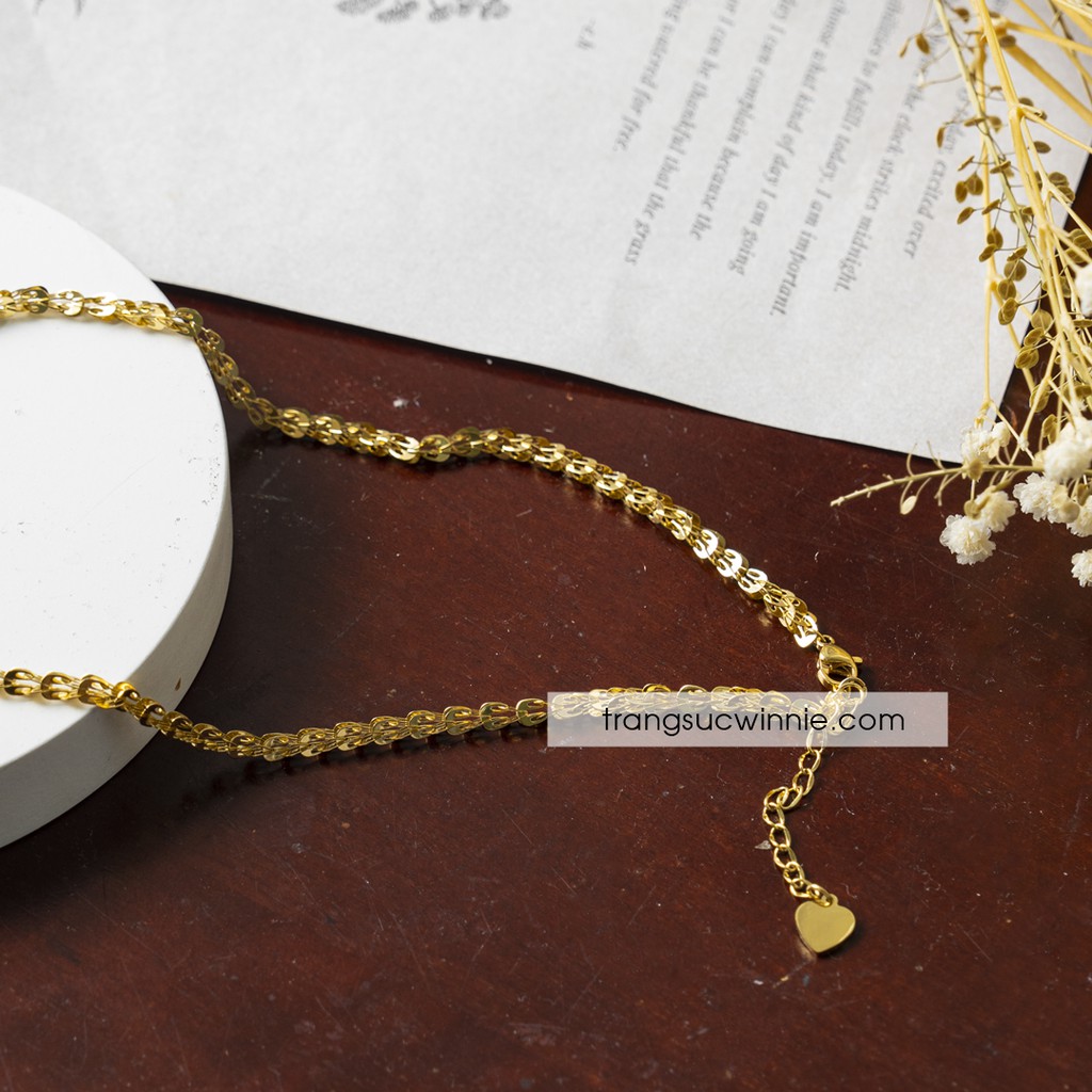 Dây chuyền nữ titan đuôi phụng phoenix vàng gold