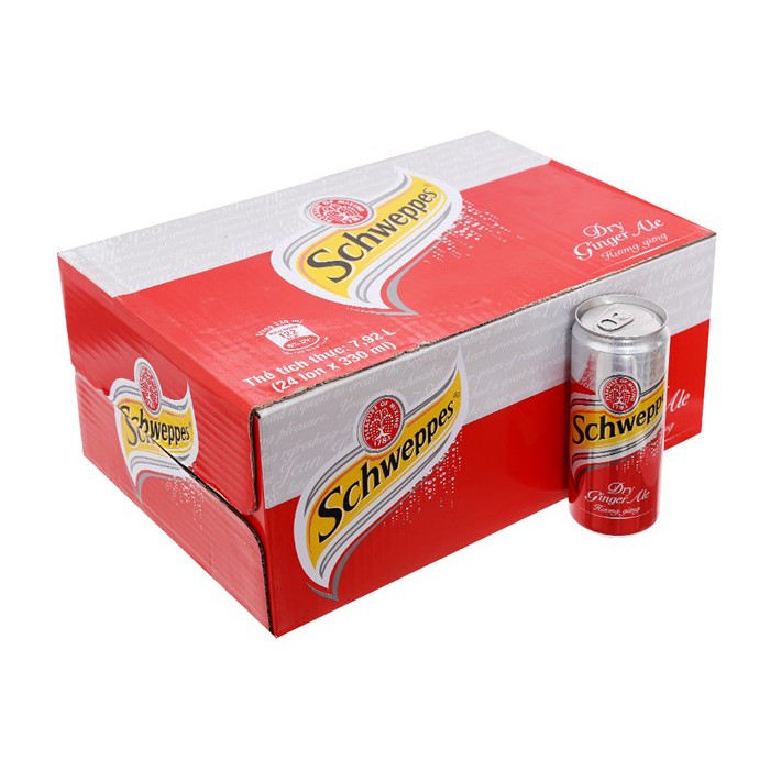 Soda gừng Dry ginger Ale Scheppes 330ml x 24 lon