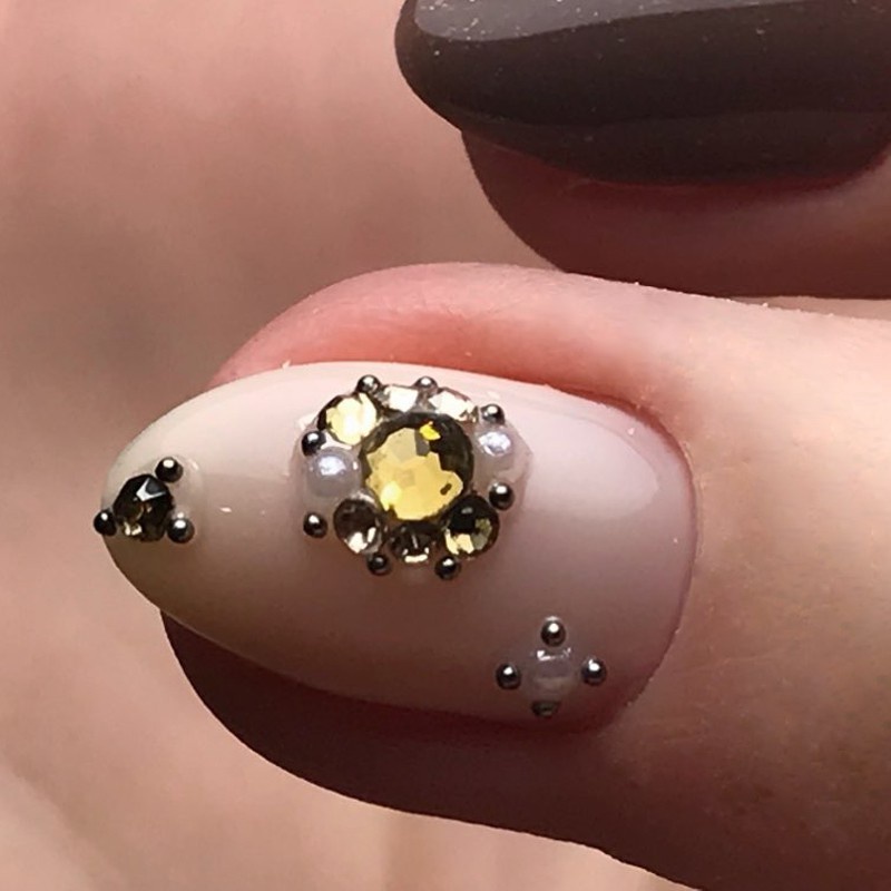 Hạt Kim Loại Mini Bằng Thép Không Gỉ Trang Trí Móng Tay 3D