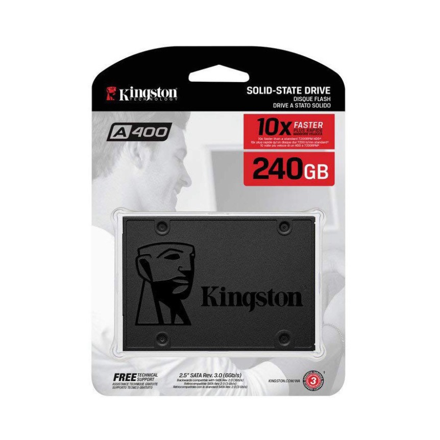 [Mã 255ELSALE giảm 7% đơn 300K] Ổ cứng SSD Kingston A400 240Gb 2.5" SATA 3.0 6Gb/giây (SA400S37/240G) Hàng chính hãng | WebRaoVat - webraovat.net.vn