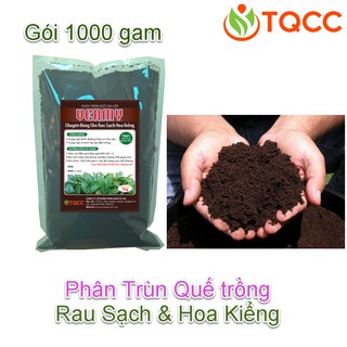 Phân Trùn Quế cao cấp Vermy trồng Rau Sạch và Hoa Kiểng gói 1000 gam