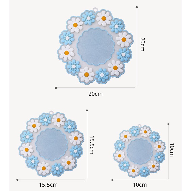 Miếng lót ly cốc/lót nồi bằng silicon cách nhiệt, chống thấm nước, chống trượt hình hoa cúc dễ thương