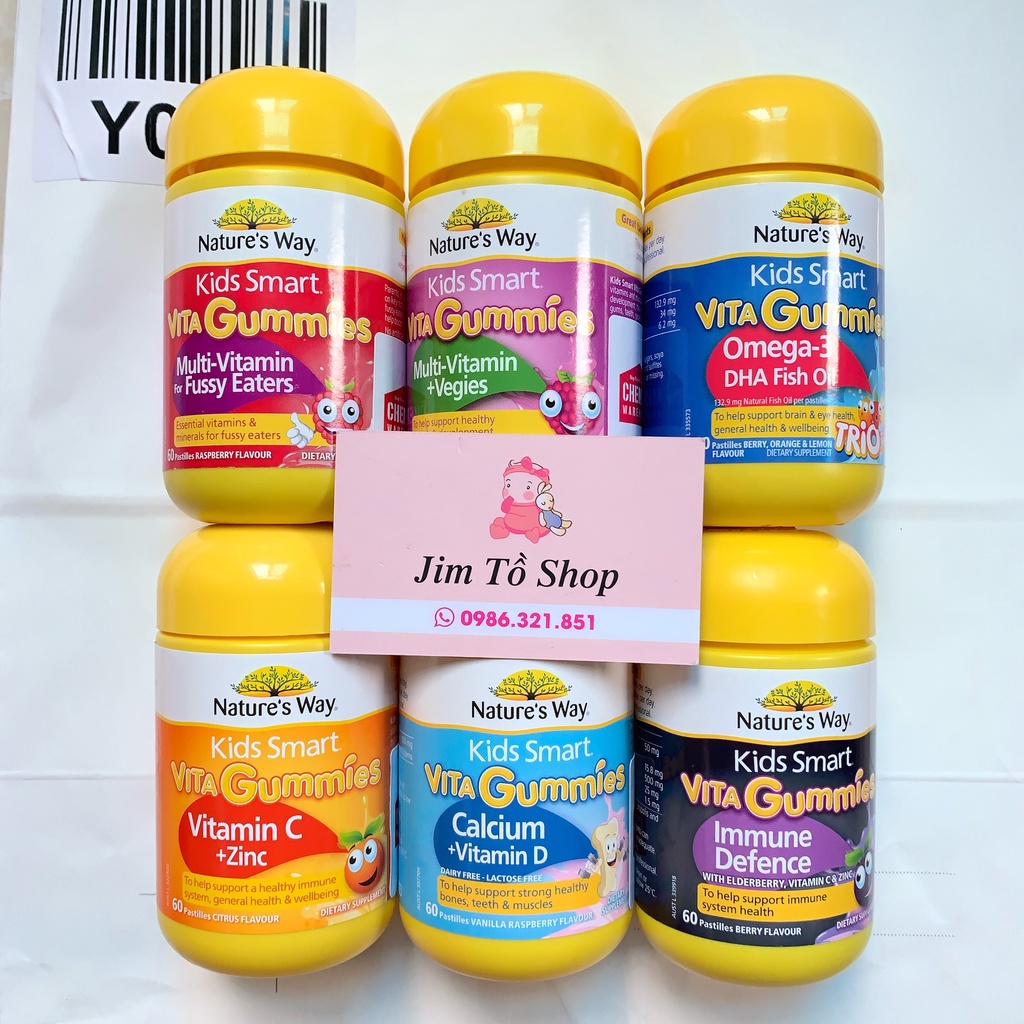 [Cam kết chuẩn Auth] Gummies Nature's Way [Úc] Kẹo gôm bổ sung vitamin cho bé - 60 viên