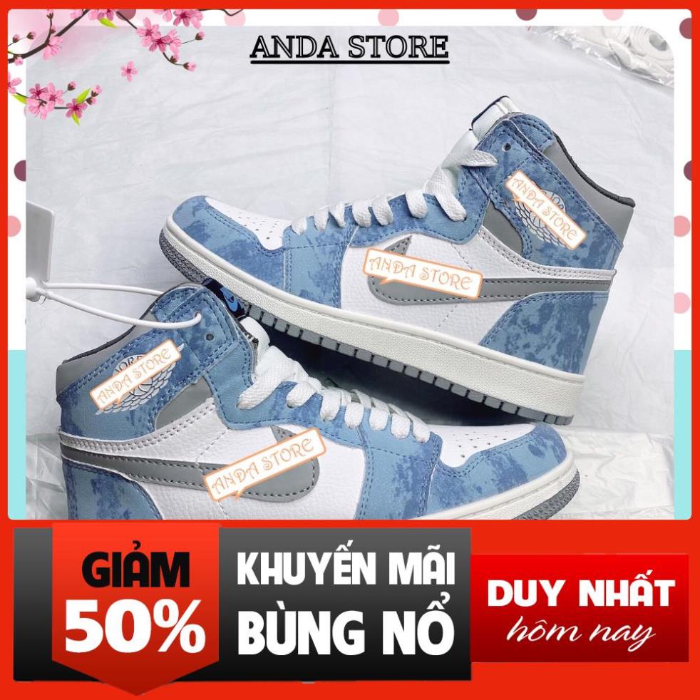 Giày thể thao nam nữ cổ cao Jordan 1 Retro OG Hyper Royal, Giày Jordan 1 Hyper Royal Xanh Loang Full Box Bill Xịn