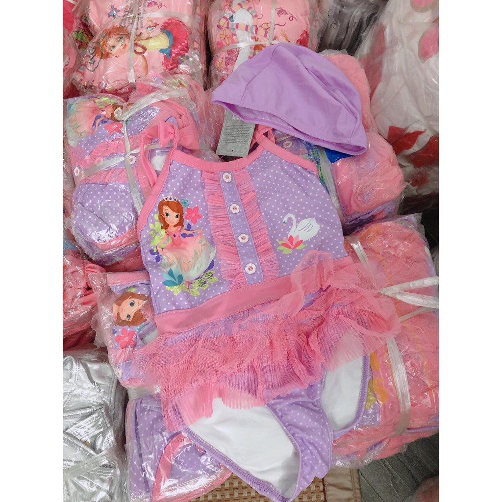 Set Bikini VNXK xuất dư Disney cho bé gái -Sofia tím