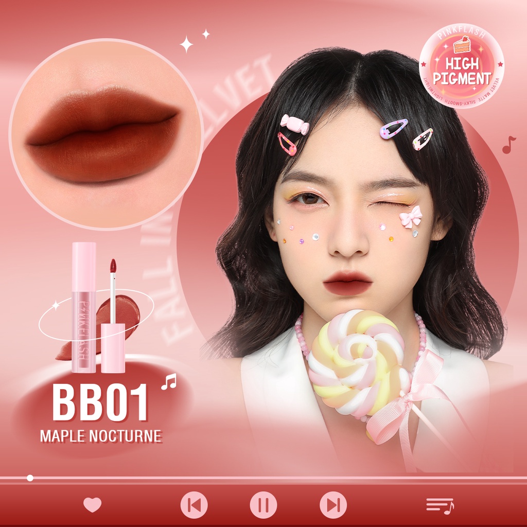 Màu Hồng Phấn #Son Kem Lì Sắc Tố Cao Mềm Mượt Lâu Trôi