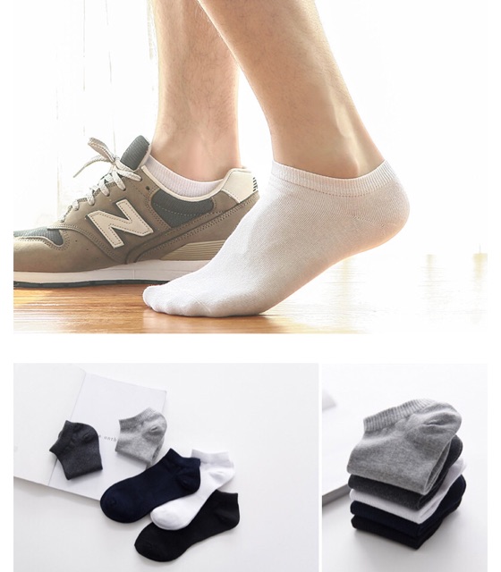 COMBO 5 Đôi Tất Nam cổ ngắn đơn giản