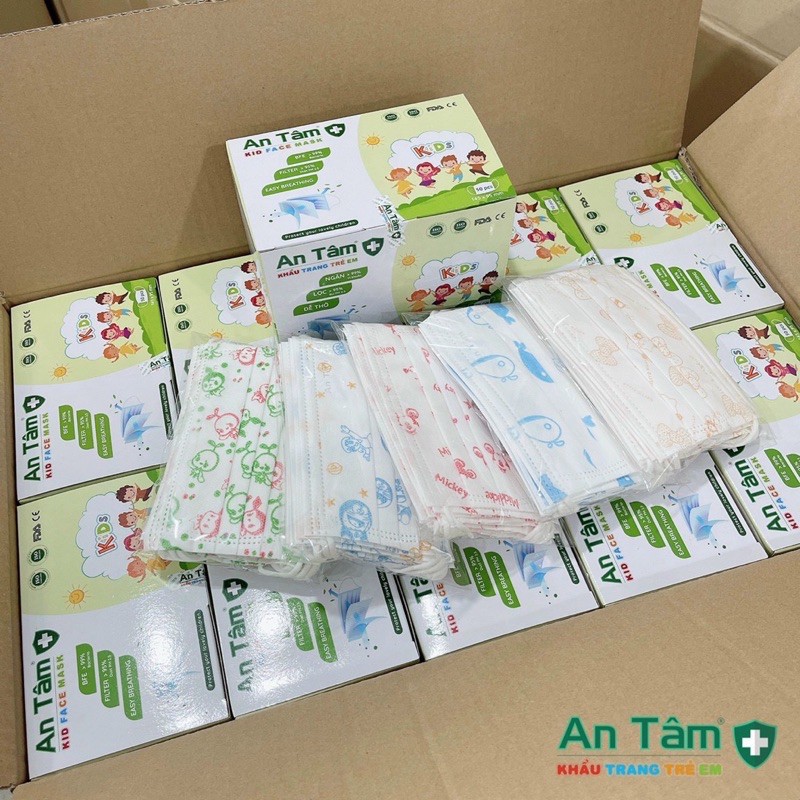 Khẩu trang y tế em bé An Tâm hộp 50 cái .