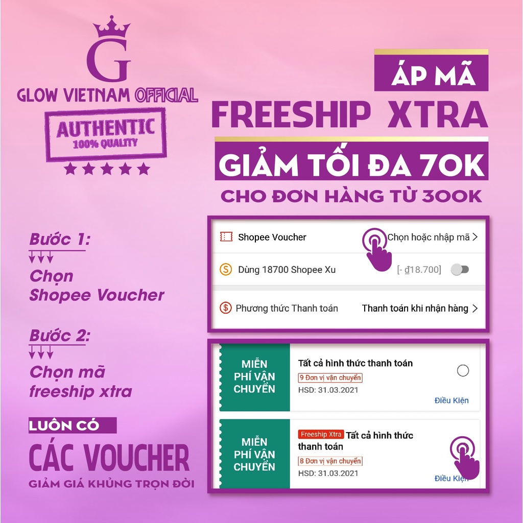 Combo Minisize đặc xóa nám , tàn nhang Glow - GlowVietnam