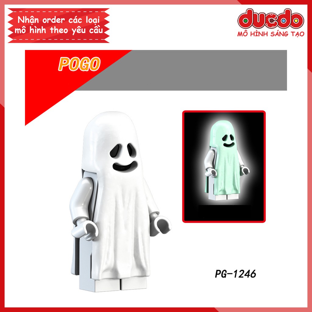 Minifigures Ma dạ quang phát sáng trong đêm - Đồ chơi Lắp ghép Xếp hình Mini Ghost POGO Mô hình PG 1245 1246