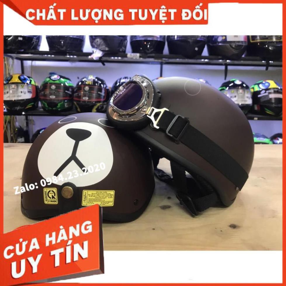 [Uy Tín - Chất Lượng]  Mũ 1/2 Gấu Nâu