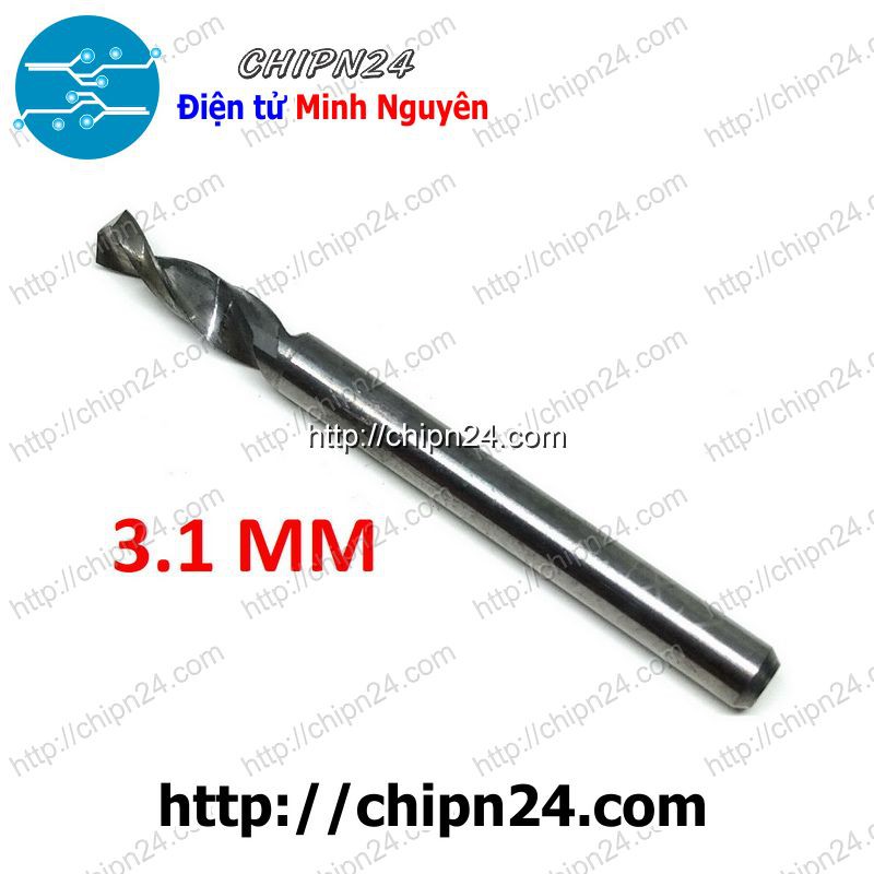 [1 CÂY] Mũi khoan mạch in CNC 3.1mm (Mạch điện tử, PCB)