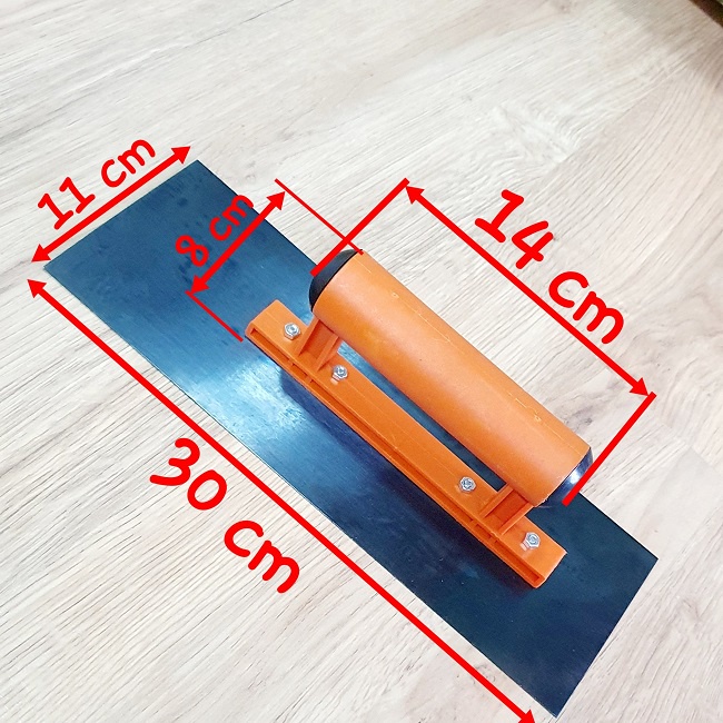 Bay Trét Thép Cán Nhựa Kích Thước 30cm x 11cm Độ Dày Lưỡi Thép 1mm Dùng Trong Xây Dựng