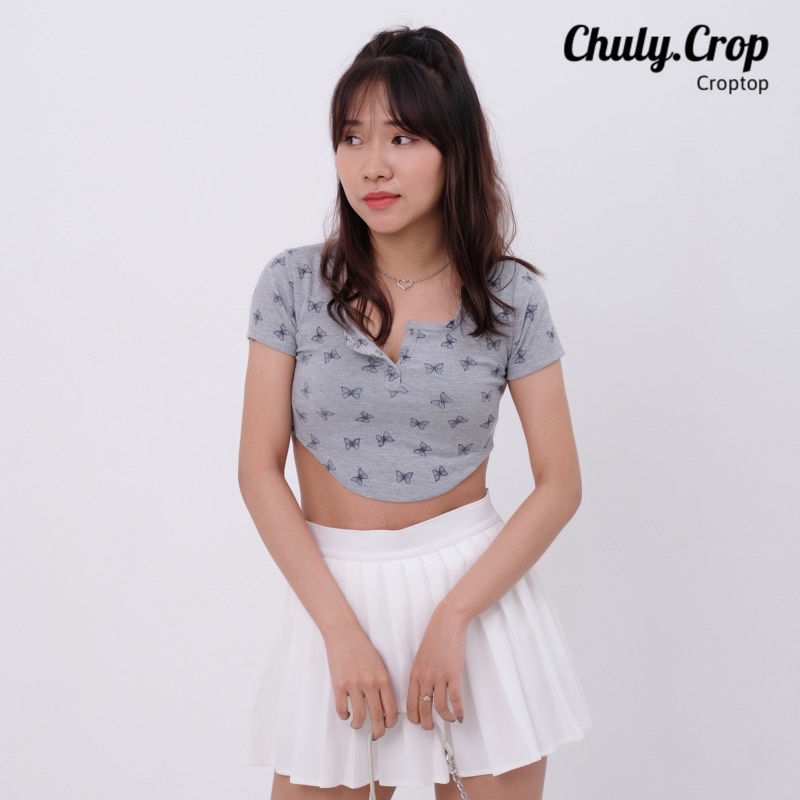 Áo croptop hack eo tôn dáng. Croptop họa tiết hoa nhí nhiều màu tôn eo