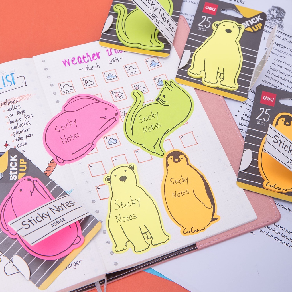 Giấy ghi chú họa tiết hoạt hình dễ thương tiện dụng cho văn phòng/ trường học