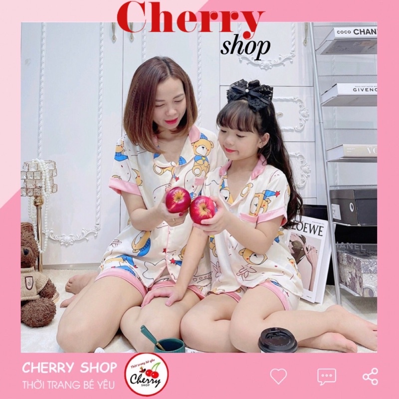 Set bộ pijama cho mẹ và bé lụa mango mềm mịn có thể mặc đôi mẹ bé siêu xinh
