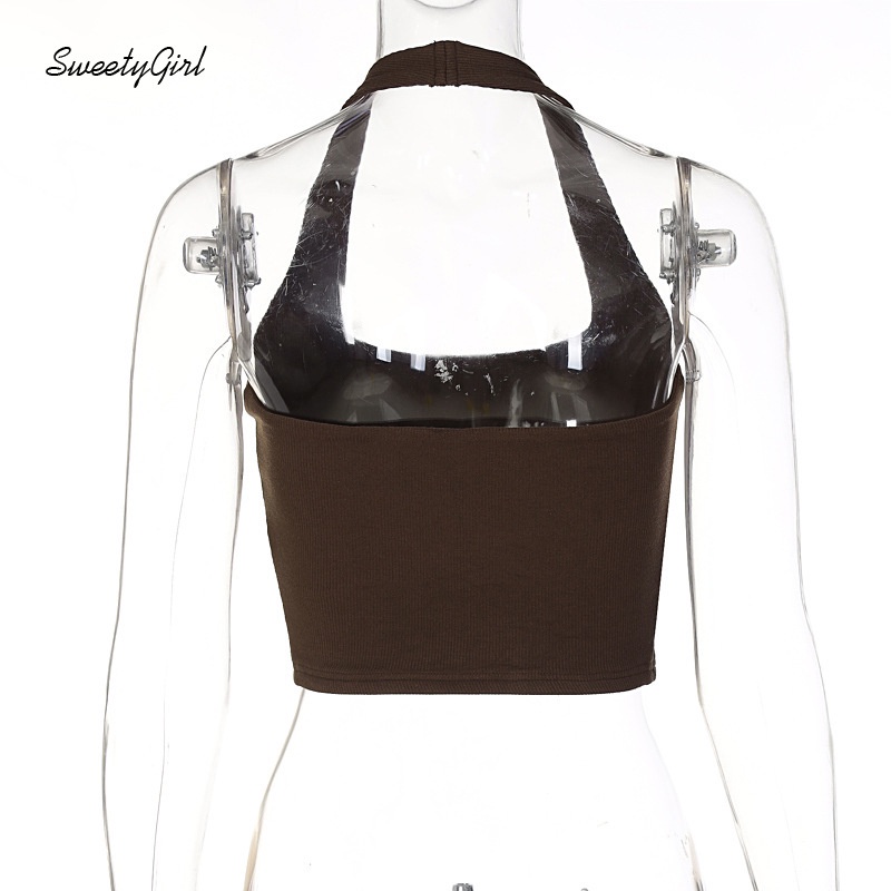 Áo Hai Dây Màu Sắc Trơn Dáng Ôm Gợi Cảm Cho Nữ