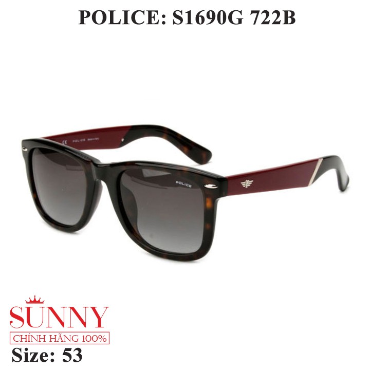Kính mát chính hãng Police S1690G màu sắc thời trang, thiết kế dễ đeo bảo vệ mắt