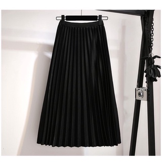 Chân váy xếp ly dài, Chân váy midi công sở dài qua gối Freesize 60kg