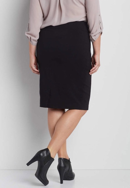 Chân váy công sở bút chì big size xẻ tà lưng thun size lớn 55-80kg | BigBuy360 - bigbuy360.vn