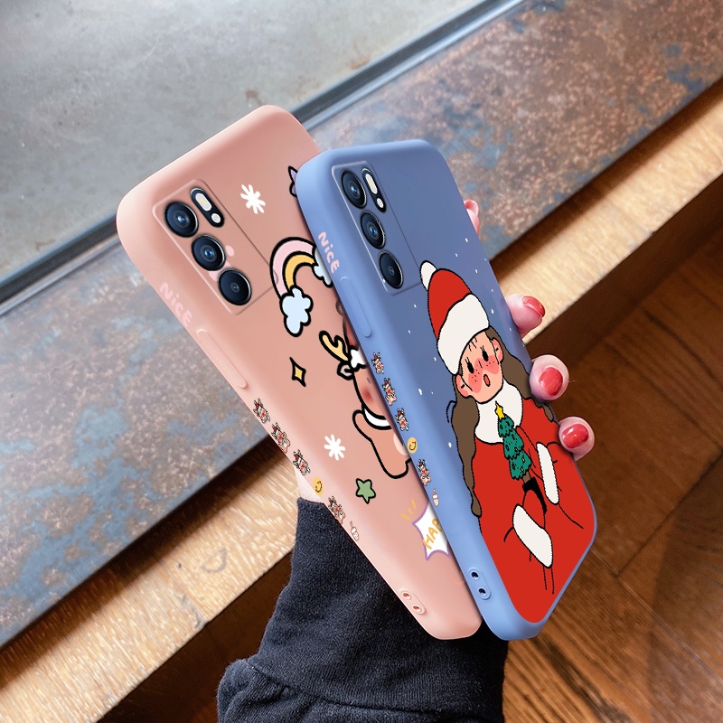 Ốp điện thoại chống sốc họa tiết giáng sinh cho OPPO Reno 6 5G 4G Reno 6z 5G Reno6 Pro 5G Reno6 Pro + 5G