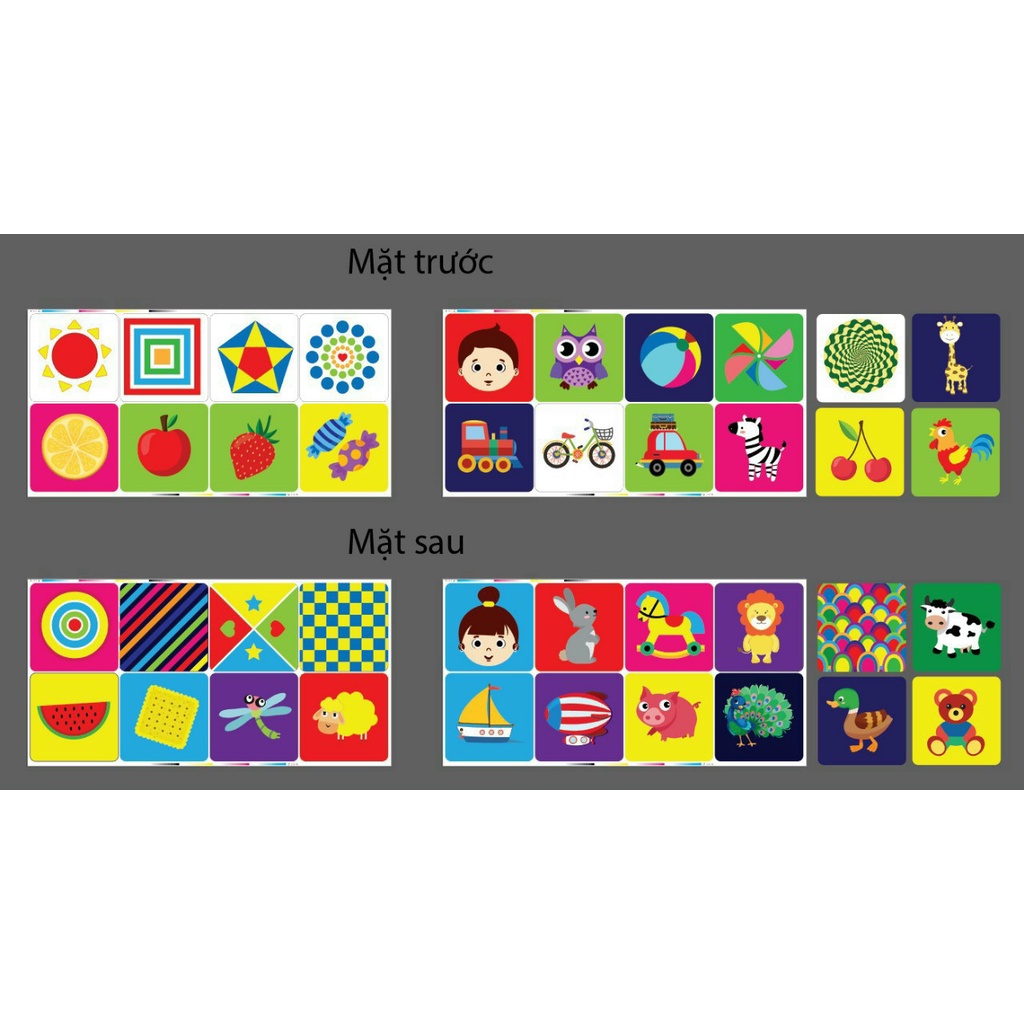 Flashcard - Kích thích thị giác Cho bé 0-1 tuổi+ theo phương pháp giáo dục sớm (Việt Hà)