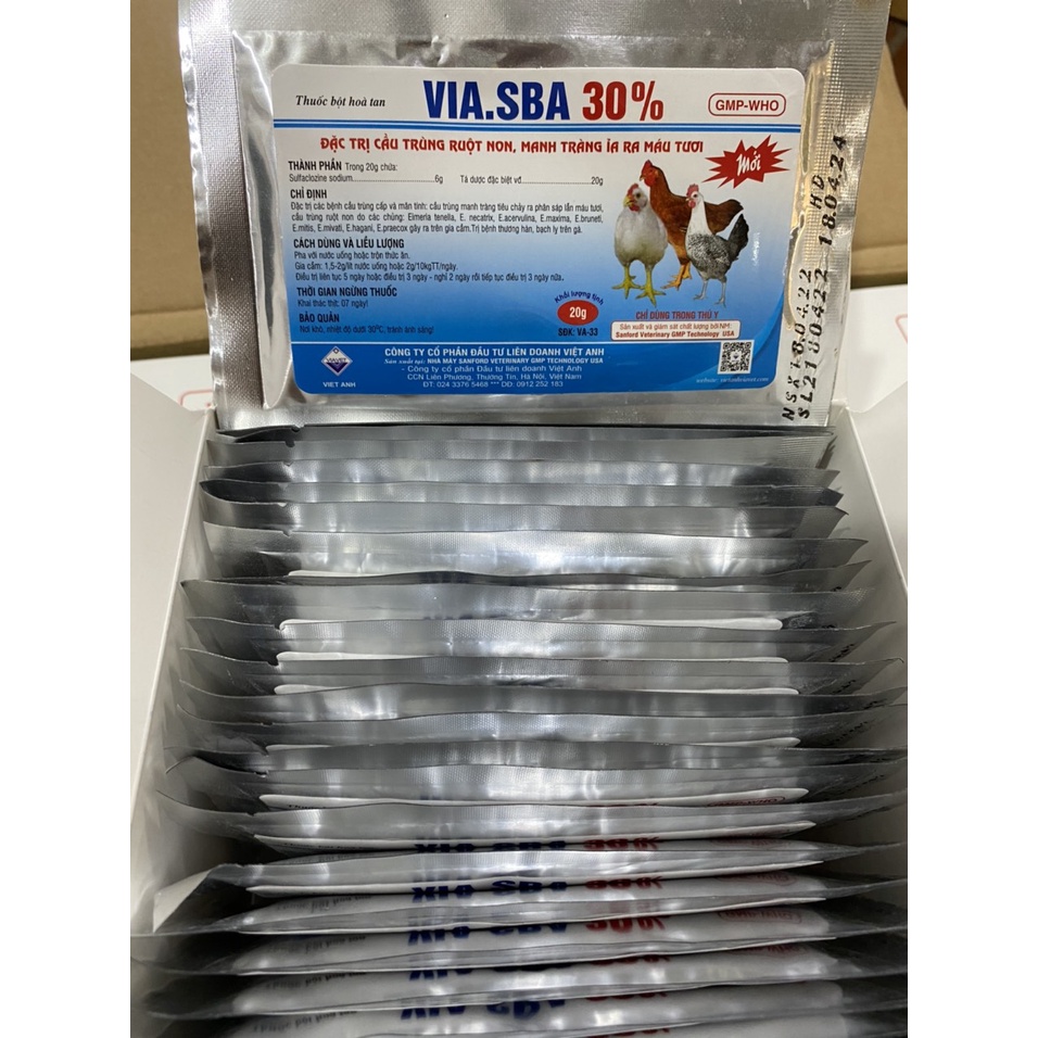 Cầu trùng VIA.SBA 30% Dùng trên gia cầm