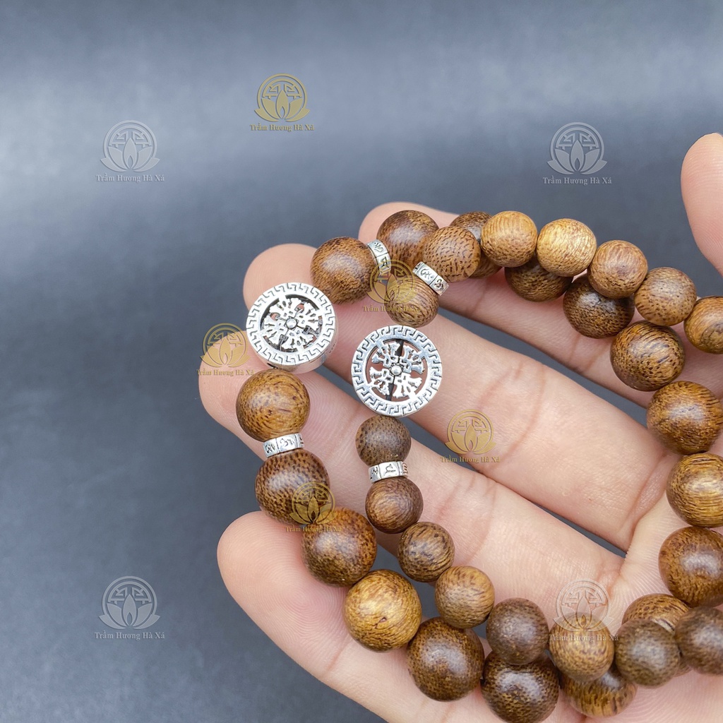 Vòng tay bánh xe luân hồi trầm hương HÀ XÁ bình an, may mắn và tài lộc