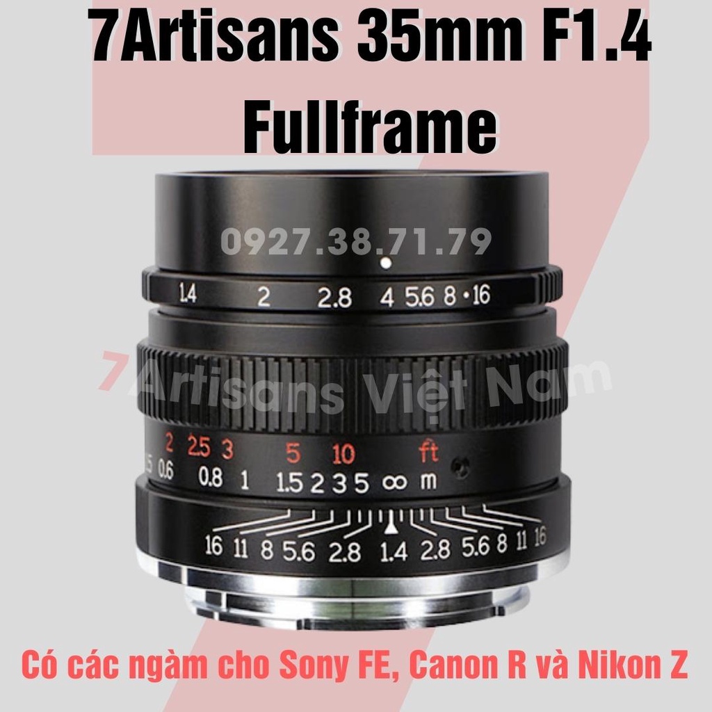Ống kính 7Artisans 35mm F1.4 cho Sony FullFrame, Canon RF và Nikon Z