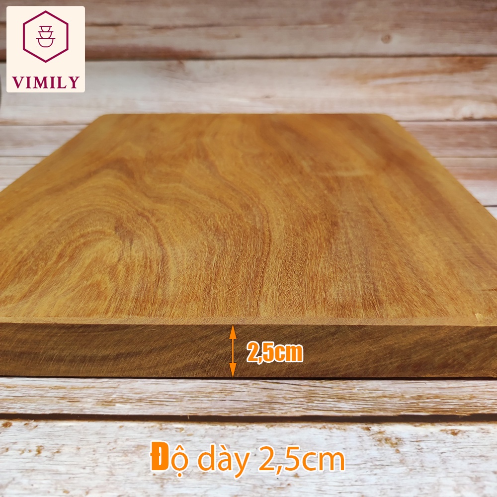 Thớt Nghiến Hình Chữ Nhật Kích Thước 28x33x2,5 Cm - Dùng Để Thái