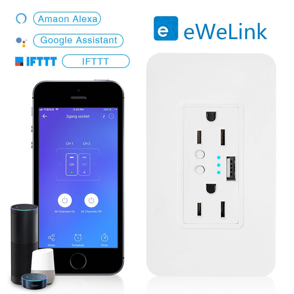 Ổ cắm áp tường Wifi thông minh eWeLink